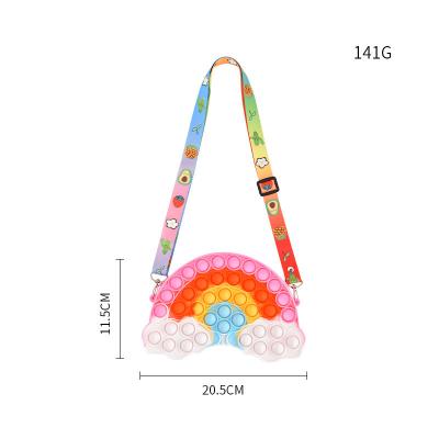 China Eductional Toys Rainbow Bubble Busy Person Toy Shoulder Bag Toy Educational Gift for Kids High Quality Shoulder Bag Noise Buster Toy for sale