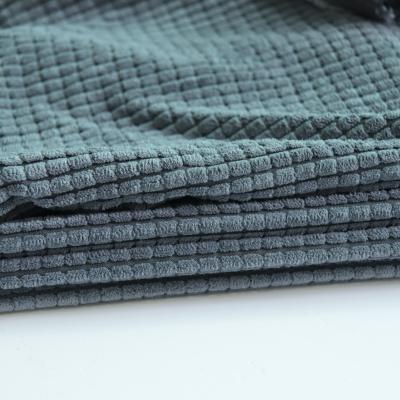 China Memory No Moq 210gsm Poly Dye Corn Grid Control Corduroy Fabric For Sofa Cover Corduroy Fabric Sofa for sale