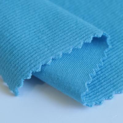 China TC Polyester Cotton Anti-Static Stretch Knit Texture Single Rib Brush Back Fabric For Layer Fleece Paints for sale