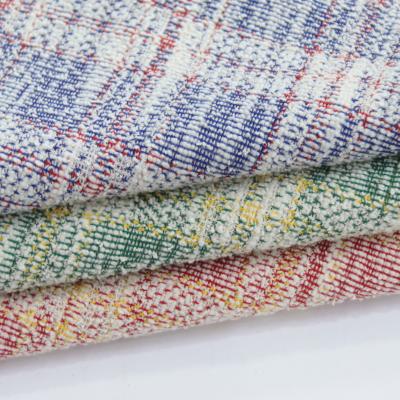 China Anti Pill 100% Heavy Italian Double Sided Yarn Dyed Check Polyester Cooton Blend Plaid Tweed Fabric For Coats for sale