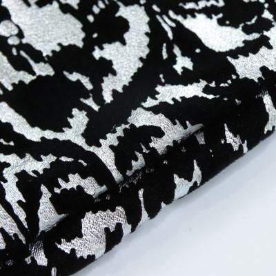 China Custom 230gsm Stretch Style Polyester Upholstery Velor Velvet Fog Foiled Fabric For Sofa Car Garment for sale