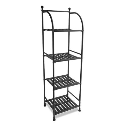 China Sustainable 4 Tier Household Organizer Bathroom Towel And Metal Storage Shelf Racks for sale