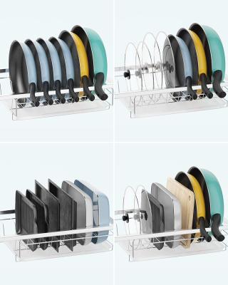 China RUIMEI New Design SMART Long Length Adjustable Dish Rack Large With Pot And Pan Tray Rack for sale