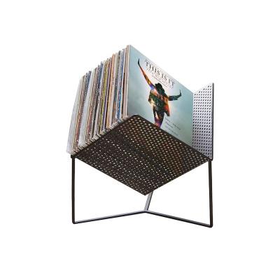 China Iron Large Capacity Square Vinyl Record Storage Rack LP Album Rack for sale