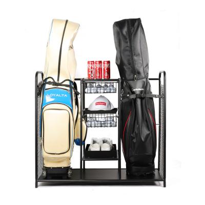 China Viable Dual Organizer Golf Bag Stand with 5 Shelves for sale