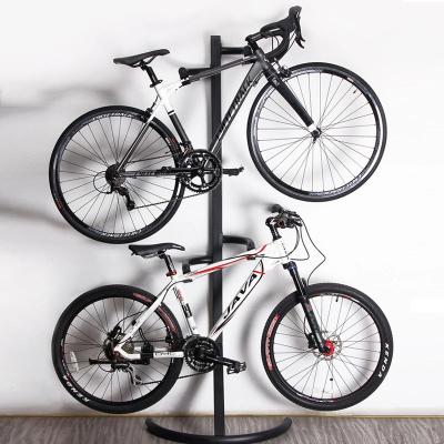 China Iron Customized Free Standing Metal Bicycle Rack Bicycle Storage Rack For 2 Bicycles for sale