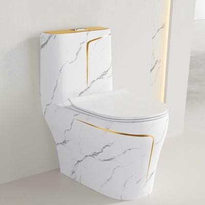 China China Wholesale Bathroom Ware Double-Flow Bathroom Ware Gold Color Floor Standing Toilet Sanitary Ceramic WC for sale