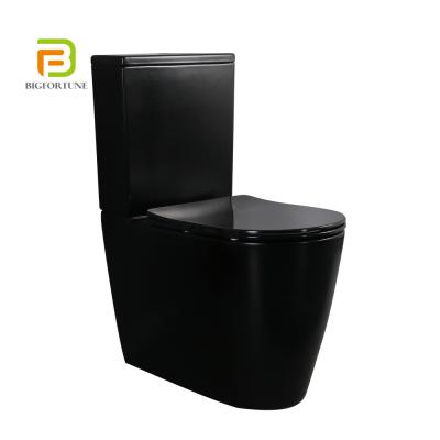 China Double-flow Wholesale European Black Color Bathroom Ceramic Washdown Toilet for sale