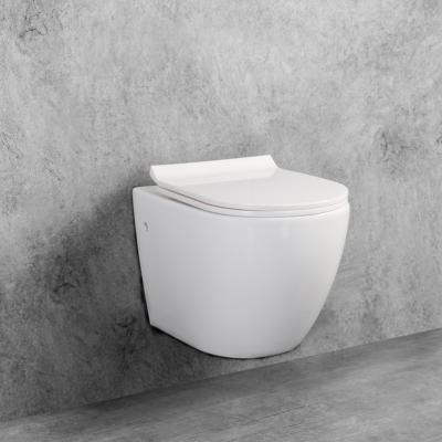 China Double-flow European Style Luxury Modern Ceramic Wall Hung Toilet With Bidet for sale