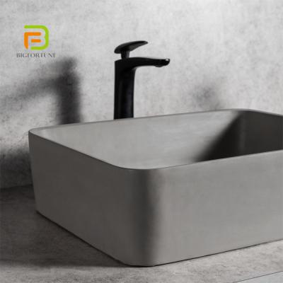 China Factory Wholesale Modern Sink Above Counter Mount Bathroom Art Basin Square Shape Lavatory Art Basin Gray For Sale for sale