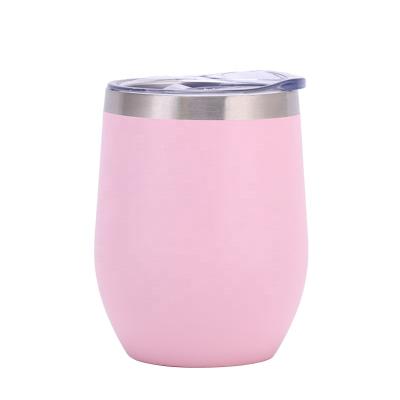 China Sustainable High Quality Amazon Wall Stainless Steel Sip Egg Wine Cups Double Tumbler for sale