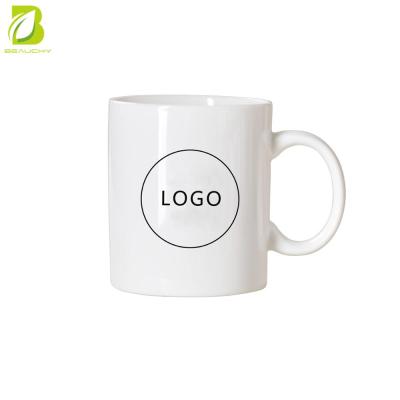 China Viable Custom Logo Printed White Ceramic Mug 11oz Custom Printing Coffee Sublimation Ceramic Mug for sale