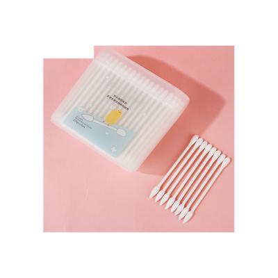 China Eco-friendly Round head Earbuds Bamboo Cotton Bud Swab Quantity Head Box Logo Paper Double Pure Stick Material Pieces Label Natural Origin for sale