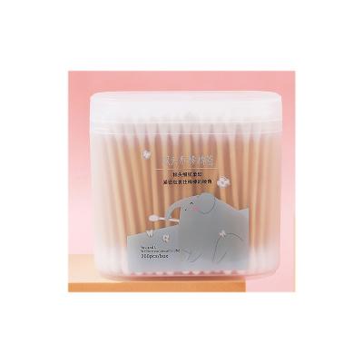 China Eco-friendly double-end Earbuds Bamboo Cotton Bud Swab Quantity Head Box Logo Paper Double Pure Stick Material Pieces Label Natural Origin for sale