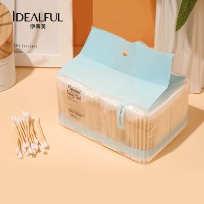 China Eco-friendly direct factory supply 800pcs/box eco friendly disposable bamboo stick  Cotton Bud Double Head Cotton Swab for Health Care for sale