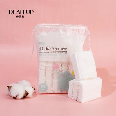 China Daily Cleaning 100pcs/bag China Organic Cotton Disposable Makeup Remover Cotton Pads Eco-Friendly Natural Cotton Pad Supplier for sale