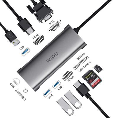 China Mobile Devices .desk Computer WIWU Usb Hub 3.0 Adapter For Android Air Macbook Pro Double C Hub Voor Huawei Type for sale