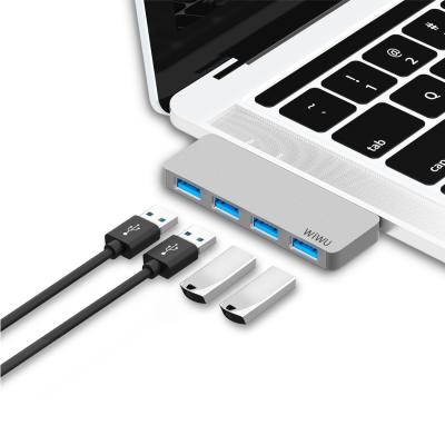 China 2019 Latest 2019 Aluminum Ultra Thin ABS 4 Type-c in-1 Converter USB HUB Adapter 9mm for sale