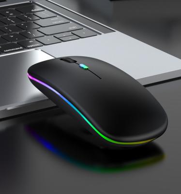 China Mini Office Rechargeable Wireless Dual Mode Mouse USB RGB Silent Ergonomic Optical Mouse For PC Laptop Desk for sale