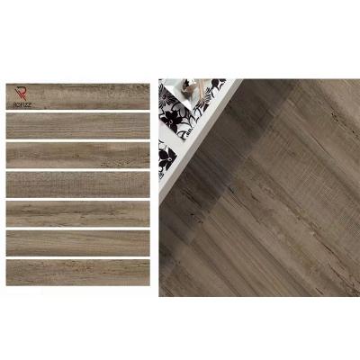 China Dirt-resistant Interior Rustic Ceramic Wood Looks Like Texture Porcelain Floor Tiles for sale