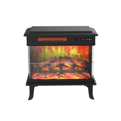 China Hotel Factory Custom Black Color 24 Inch Electric Stove Heater Fireplace 1500W Fireplace For Indoor for sale