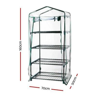 China Easily Assembled Portable Rack Shelves 70X50X160 Green Plant House Outdoor Indoor Gardening With Rolled Zipper Door for sale