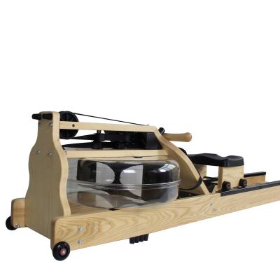 China Universal Indoor Water Resistant Wooden Rowing Machine with Large LED Monitor for Fitness and Cardio Training for sale