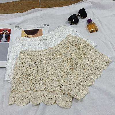 China Women's Breathable Summer Fashion Casual Short Pants Lace Up Lady Hollowed Out Beach Safety Pants Knitted Soft Trousers for sale