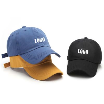 China Wholesale Custom High Quality Embroidery COMMON Logo Cotton Dad Hat, Men's Simple 6 Panel Baseball Cap for sale