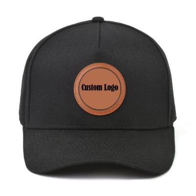 China JOINT Custom Leather Patch Sports Cap Wholesale Curved Brim Baseball Cap for sale