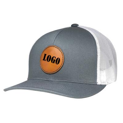 China 2023 hot sale fashion JOINT Leather Patch Baseball Hats Embroidery Mesh Trucker Cap custom gorras for sale