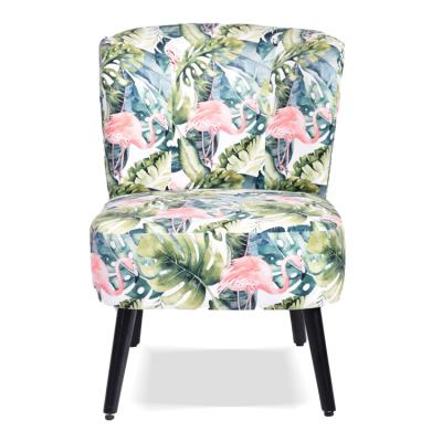 China Relex Chair CARLFORD New Design Flower Fabric Living Room Chair Accent Chair With Black Wood Legs for sale