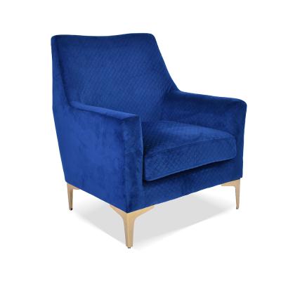 China Relax Chair CARLFORD Best Selling Navy Blue Velvet Accent Chair With Gold Legs for sale