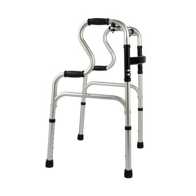 China Wholesale China Factory Price Aluminum Alloy Foldable Adjustable Aluminum Frame Adult Walker 4 Legs Walking Aid for sale