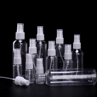 China Personal Care 10ml/30/50/100ml PET Transparent Spray Bottle Sterilized Water Plastic Bottle Perfume Transparent Samples In Small Spray Bottle for sale