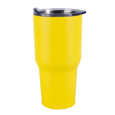 China Stainless Steel Vacuum Insulated Tumbler Sustainable With Lid Wine And Coffee Cup Water Cup Yellow for sale