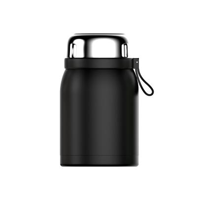 China PORTABLE Insulated Food Jar Thermos For Hot Food Bowl Vacuum Black Leakproof Hot Cold Soup Thermo Black Stainless Steel for sale