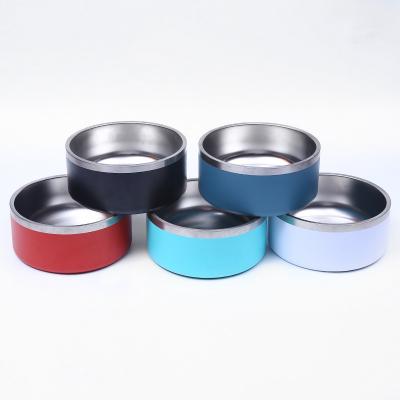 China Double Wall Sustainable Dog Bowl Non Slip Stainless Steel For Dogs Cats Pet Feeding for sale