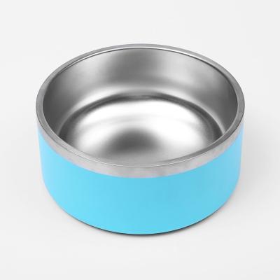 China Durable Non-Slip Stainless Steel Dog Bowl Durable Double Wall For Dogs Cats Pet Feeding for sale