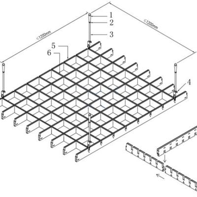 China Factory supply artistic ceilings aluminum grid ceiling designs for shopping mall and office building for sale