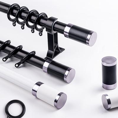 China Household Thickening Silent Curtain Rod Aluminum Alloy Curtain Rods Double Track Bracket for sale