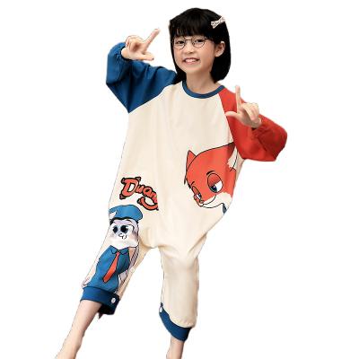 China Breathable Pajama Suits Girl Contrast Color Clothing Long Sleeve PAJAMAS Sleep Wear Sleeper for sale