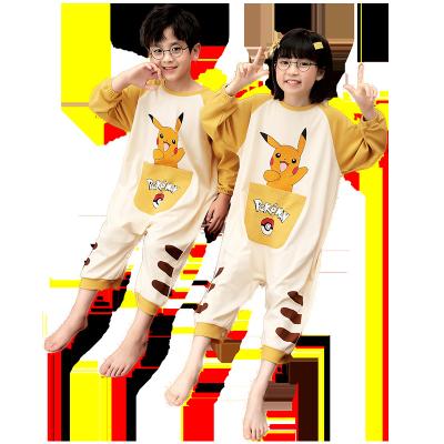 China Pokomon Breathable Print Clothing Girl Jumpsuits Pajamas Long Sleeve Tight Fit Lounge Set PAJAMAS Sleep Wear for sale