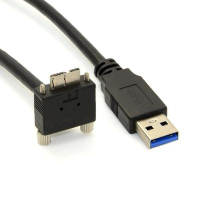 China Dongguan Guangying Industrial Camera/Computer 90 Degree Angle Camera Link Cable USB3.0 Male A To B USB3 Micro Vision Cable With Lock Screw for sale