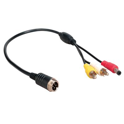 China Car Dongguan Guangying 4 Pin Male Aviation Cable to RCA DC for Car Audio Video Extension for sale