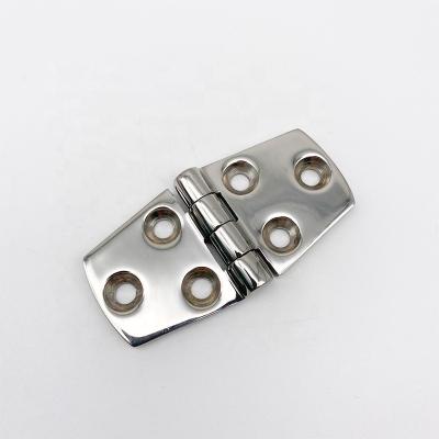 China Durable In Stock 76*38mm Yacht Fittings Stainless Steel 316 Mirror Polished 6 Hole Butt Deck Hinge for sale