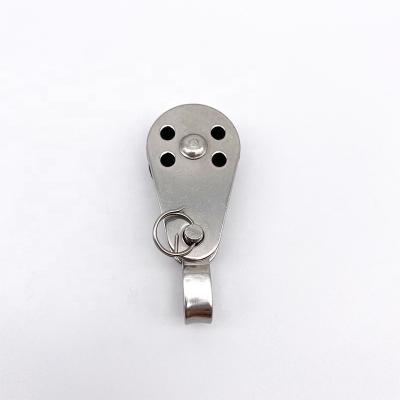 China High Durable 28g Polished Stainless Steel Pulley Marine Hardware Rigging SS304 Nylon Boat Anchor Pulley for sale