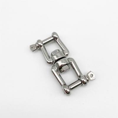 China Durable 10mm Stainless Steel Marine Chain Swivel Hardware Rigging SS316 Fork and Fork Swivel for sale