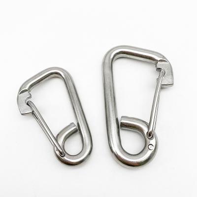 China High Quality Durable 60mm-80mm 316 Stainless Steel Spring Hook Metal Safety Buckle Single Snap Hook Hardware for sale