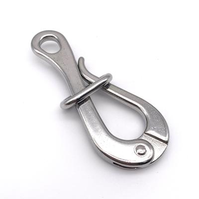 China 304/316 High Quality Durable Stainless Steel Goose Hook With Buckle Metal Quick Release Hook Hardware for sale